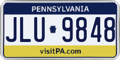 PA license plate JLU9848