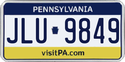 PA license plate JLU9849