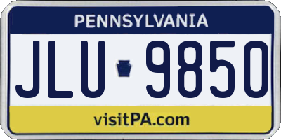 PA license plate JLU9850