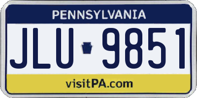 PA license plate JLU9851