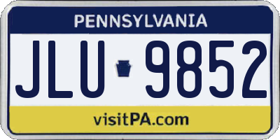 PA license plate JLU9852