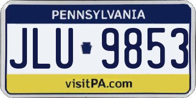 PA license plate JLU9853