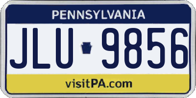 PA license plate JLU9856