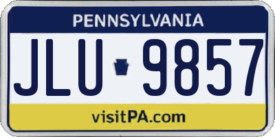 PA license plate JLU9857