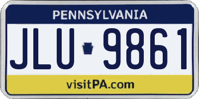 PA license plate JLU9861