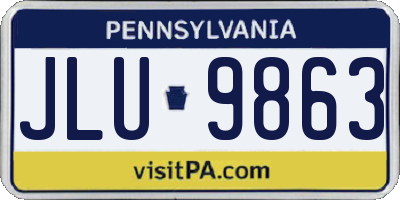 PA license plate JLU9863