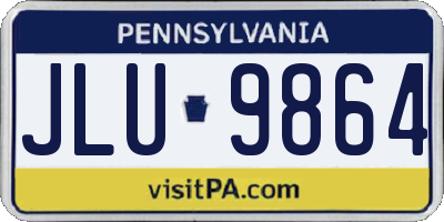 PA license plate JLU9864