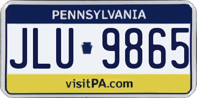 PA license plate JLU9865
