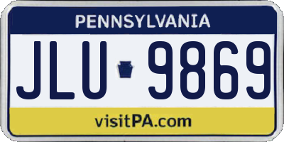 PA license plate JLU9869