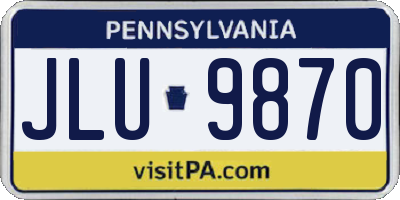 PA license plate JLU9870