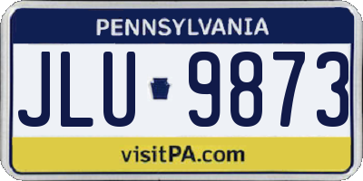 PA license plate JLU9873