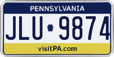 PA license plate JLU9874