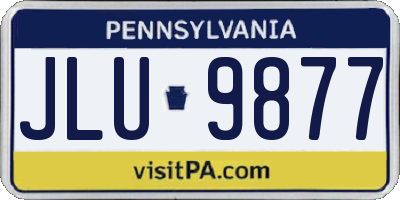 PA license plate JLU9877