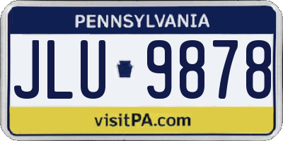 PA license plate JLU9878
