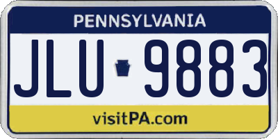 PA license plate JLU9883