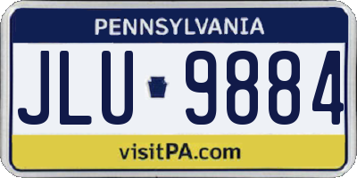 PA license plate JLU9884