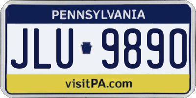 PA license plate JLU9890