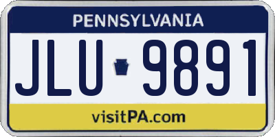 PA license plate JLU9891
