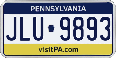 PA license plate JLU9893