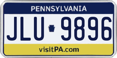 PA license plate JLU9896