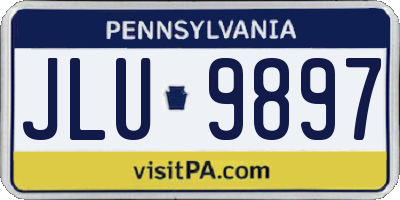 PA license plate JLU9897