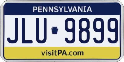 PA license plate JLU9899