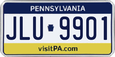 PA license plate JLU9901