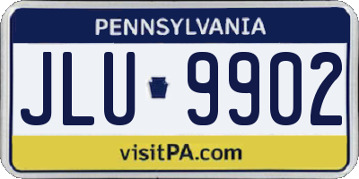 PA license plate JLU9902