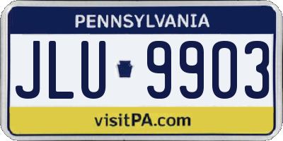 PA license plate JLU9903