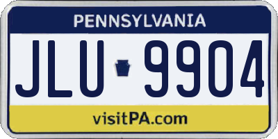 PA license plate JLU9904