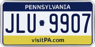 PA license plate JLU9907