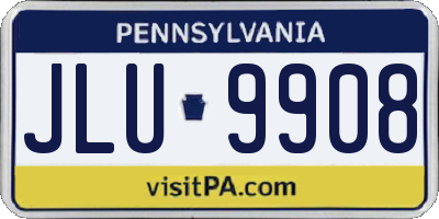 PA license plate JLU9908