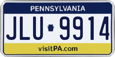 PA license plate JLU9914