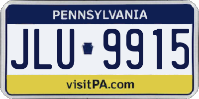PA license plate JLU9915