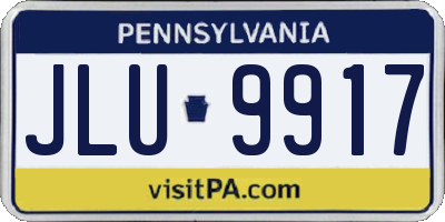 PA license plate JLU9917