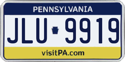PA license plate JLU9919