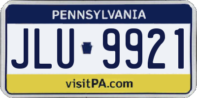 PA license plate JLU9921