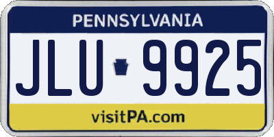 PA license plate JLU9925