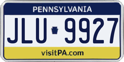 PA license plate JLU9927