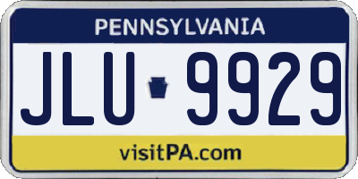 PA license plate JLU9929