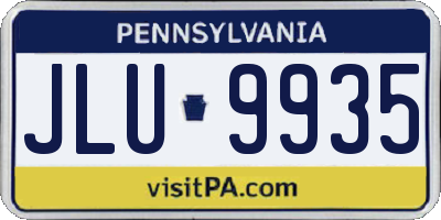 PA license plate JLU9935