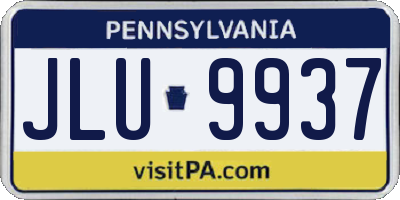 PA license plate JLU9937
