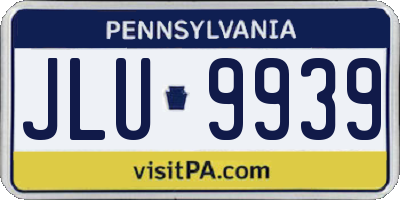 PA license plate JLU9939