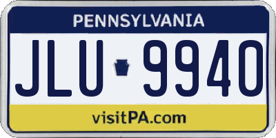 PA license plate JLU9940