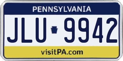 PA license plate JLU9942