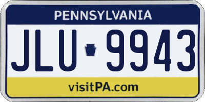 PA license plate JLU9943