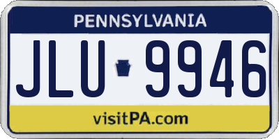PA license plate JLU9946