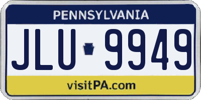 PA license plate JLU9949