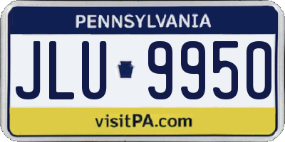 PA license plate JLU9950