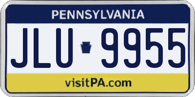 PA license plate JLU9955